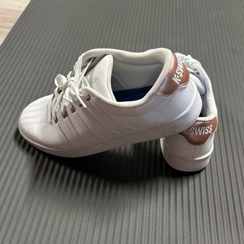 K-Swiss Kids' White and Tan Sneakers